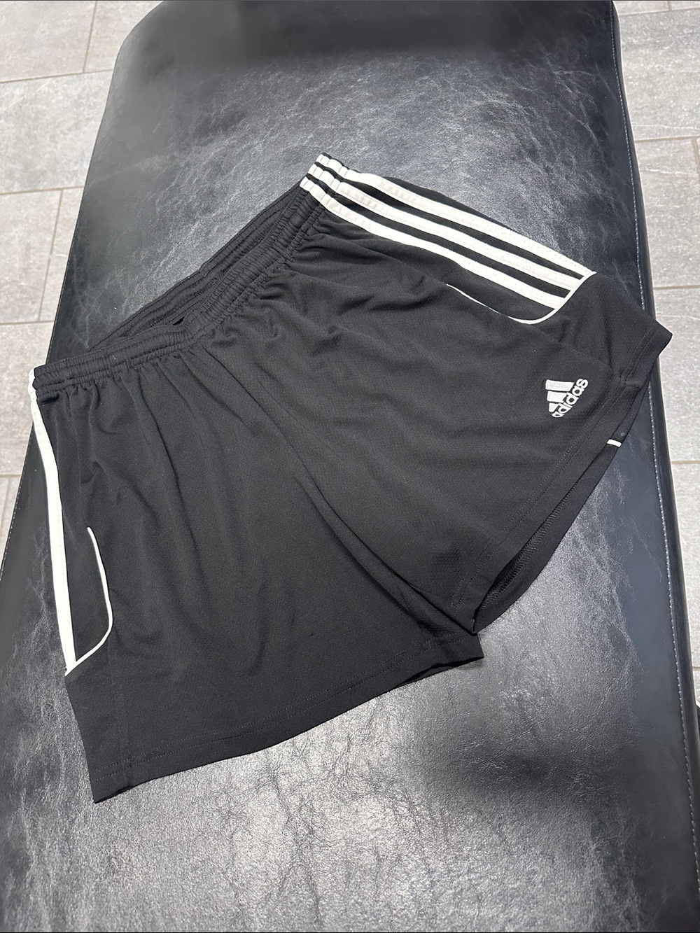adidas Black Athletic Shorts with White 3-Stripes